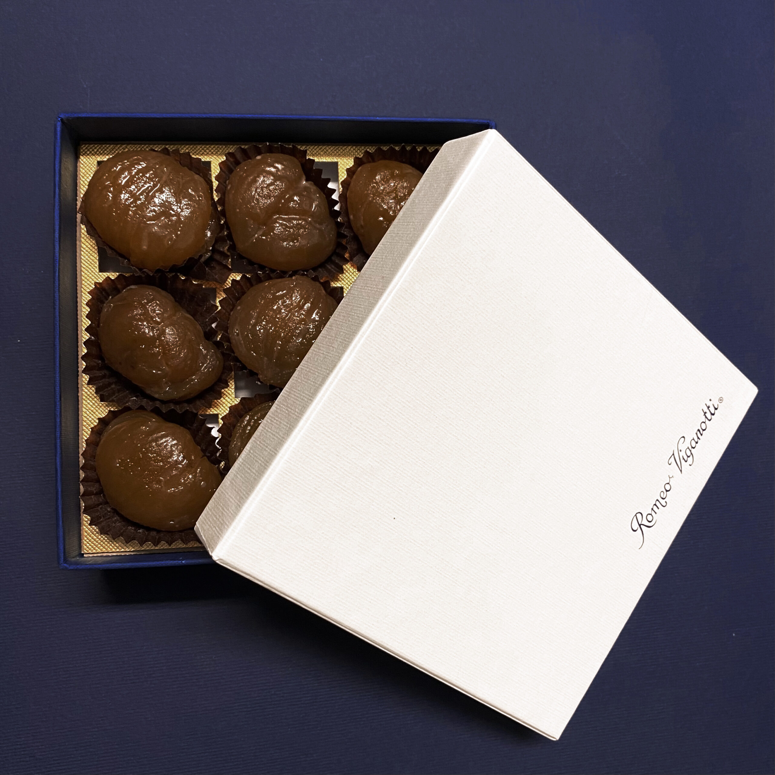 Marrons glacés artisanaux avec boîte métal - 160g